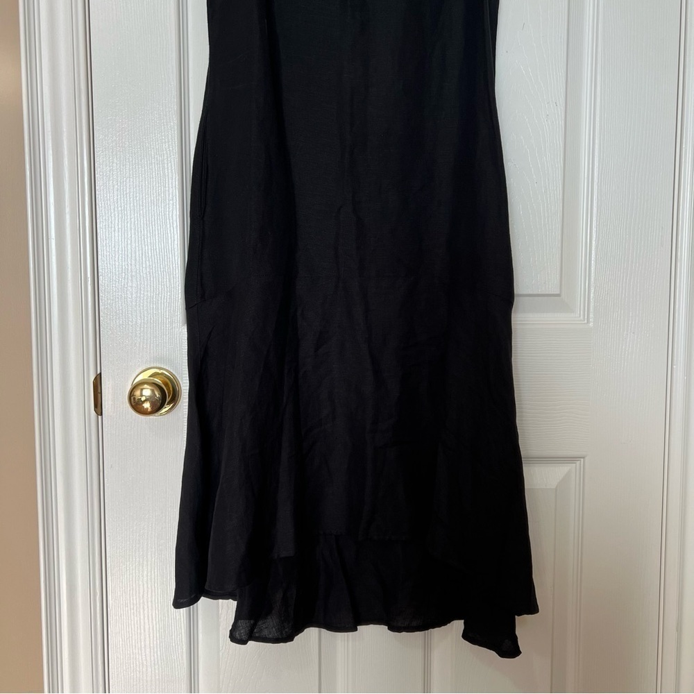 Tommy Bahama Black Sleeveless Linen A-Line Sleeveless Flowy Midi Dress - Sz S - Picture 5 of 13